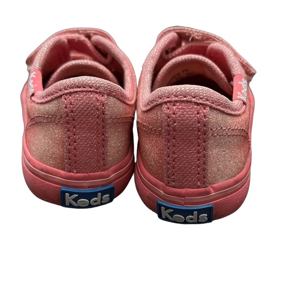 Keds Glittery Hook & Loop Sneaker, Toddler/Little Kid, Pink, Sz 6.5M - Picture 8 of 12